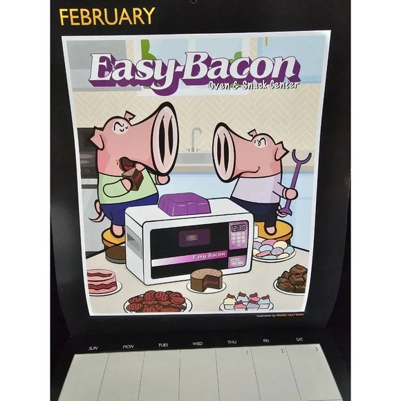 CISCO SNORT Calendar 2024 Snort Pig Hock'Em Sock'Em Pigbots Funny Wall Calendar - Picture 5 of 12